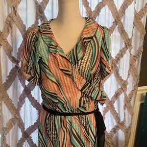 Torrid Multicolor Wrap Midi Dress